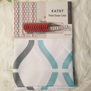 This cute 12pc printed shower curtain